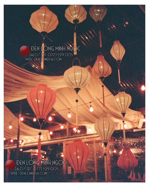 Lồng đèn xô trơn màu pastel nhẹ nhàng